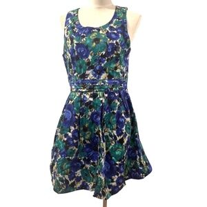 NWOT Jack Urban Outfitters blue green floral mini dress sleeveless L 8